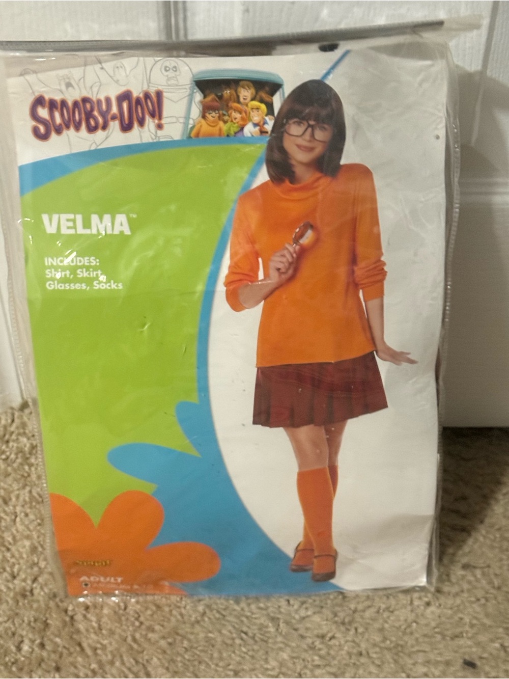 Spirit Scooby-Doo Velma Costume Adult Medium Shirt & Skirt